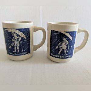 Vintage Morton Salt Set Of 2 Mugs